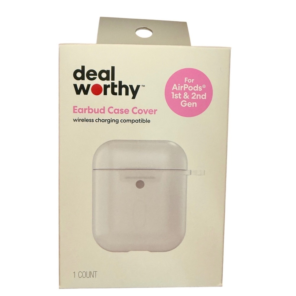 Deal Worthy Earbud Case Cover for AirPods 1st & 2nd Gen Clear Wireless Charging